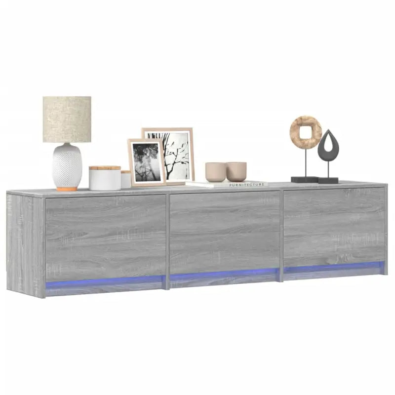 Trendy TV-meubel met LED-verlichting in grijs Sonoma eiken stijl - Grijs sonoma / 1 / 165 cm - Tv-meubels