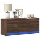 Trendy TV-meubel met LED-verlichting in grijs Sonoma eiken stijl - bruin eikenkleur / 1 / 97 cm - Tv-meubels