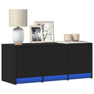 Trendy TV-meubel met LED-verlichting in grijs Sonoma eiken stijl - Zwart / 1 / 97 cm - Tv-meubels