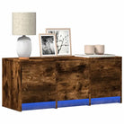 Trendy TV-meubel met LED-verlichting in grijs Sonoma eiken stijl - Gerookt eiken / 1 / 97 cm - Tv-meubels