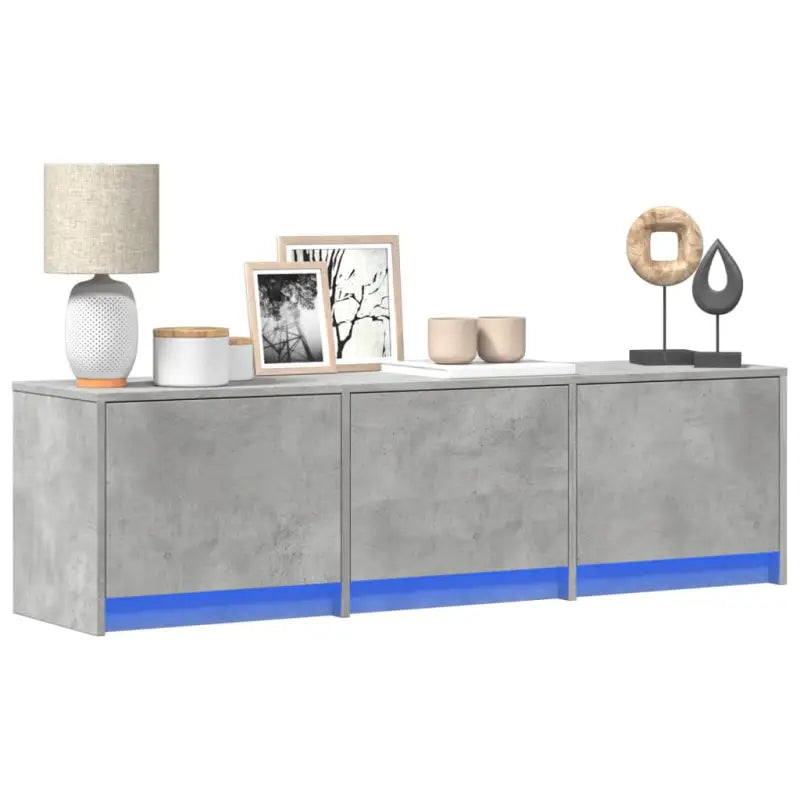 Trendy TV-meubel met LED-verlichting in grijs Sonoma eiken stijl - Betongrijs / 1 / 140 cm - Tv-meubels