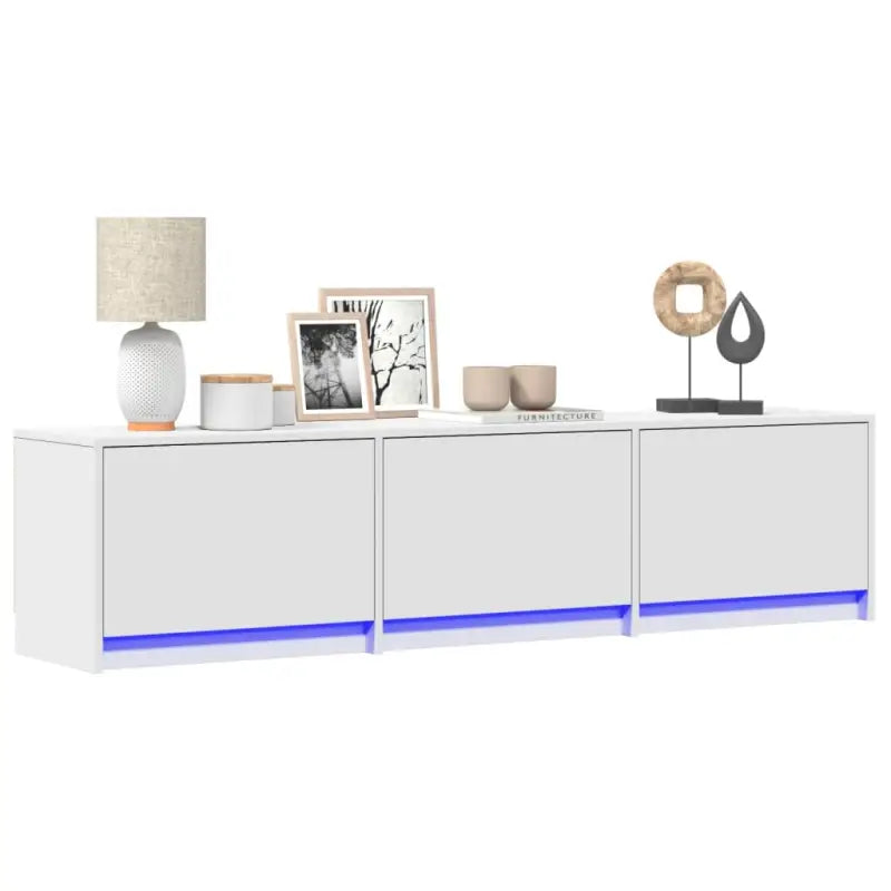 Trendy TV-meubel met LED-verlichting in grijs Sonoma eiken stijl - Wit / 1 / 165 cm - Tv-meubels