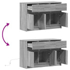 Trendy TV-meubel met LED-verlichting in Grijs Sonoma Eiken - Tv-meubels