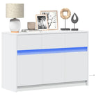 Trendy TV-meubel met LED-verlichting in Grijs Sonoma Eiken - Wit / 1 - Tv-meubels