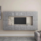 Trendy Tv-meubel met muurbevestiging voor een tijdloze uitstraling - Betongrijs / 1 / 80 cm - Tv-meubels