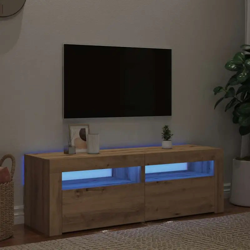 Trendy tv-meubel met rgb led-verlichting en stevige constructie - artisanaal eikenkleurig / 1 - Tv-meubels