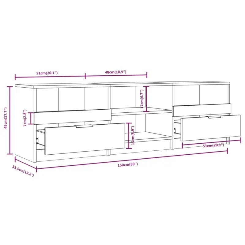 Trendy tv-meubel met stevig blad en bewerkt hout voor modern interieur - Tv-meubels