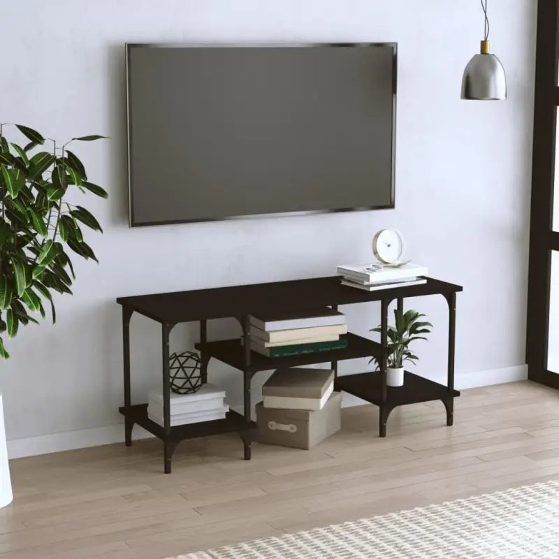 Trendy Tv-meubel van bewerkt hout met praktisch en duurzaam ontwerp - Zwart / 1 - Tv-meubels