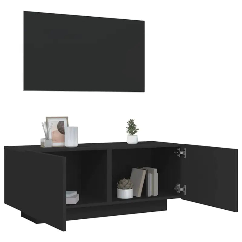 Trendy Tv-meubel van bewerkt hout met praktisch en stijlvol ontwerp - Zwart / 1 - Tv-meubels