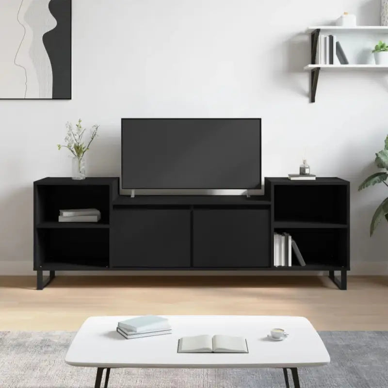 Trendy tv-meubel van bewerkt hout met stevig en stijlvol ontwerp - Zwart / 1 - Tv-meubels