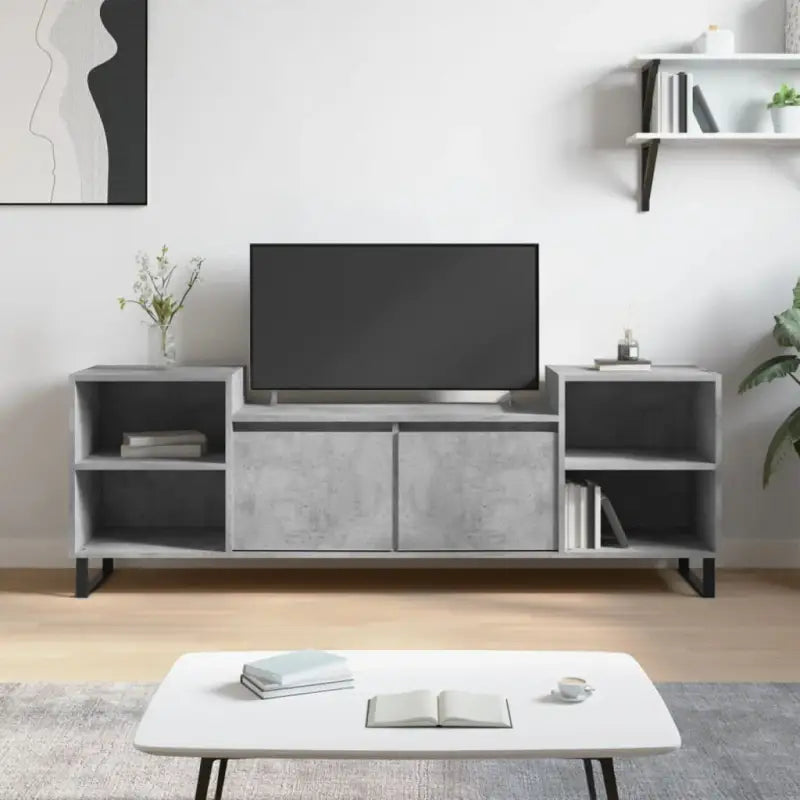Trendy tv-meubel van bewerkt hout met stevig en stijlvol ontwerp - Betongrijs / 1 - Tv-meubels