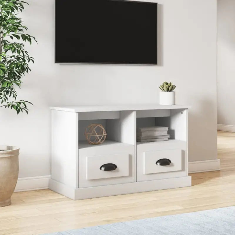 Trendy TV-meubel van bewerkt hout met strak design en duurzame afwerking - Wit / 80 x 35 x 50 cm / 1 - Tv-meubels
