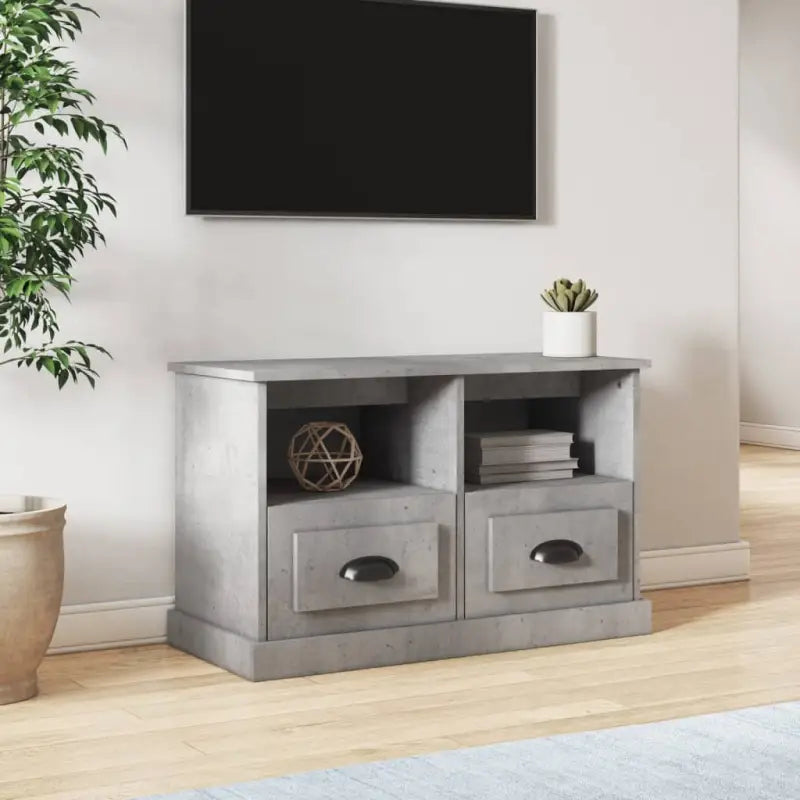 Trendy TV-meubel van bewerkt hout met strak design en duurzame afwerking - Betongrijs / 80 x 35 x 50 cm / 1 - Tv-meubels