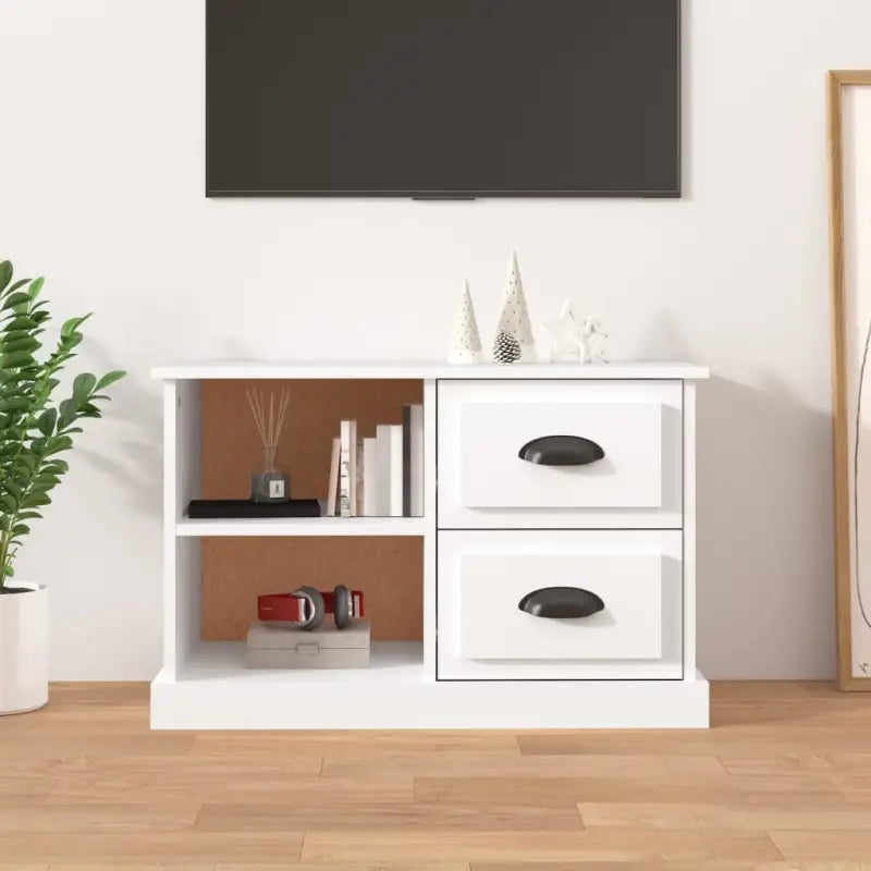 Trendy tv-meubel van bewerkt hout met strak en duurzaam design - Wit / 1 / 73 cm - Tv-meubels