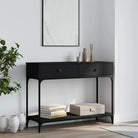 Trendy wandtafel van bewerkt hout voor elegante interieuraccenten - Zwart / 1 / 100 cm - Bijzettafels