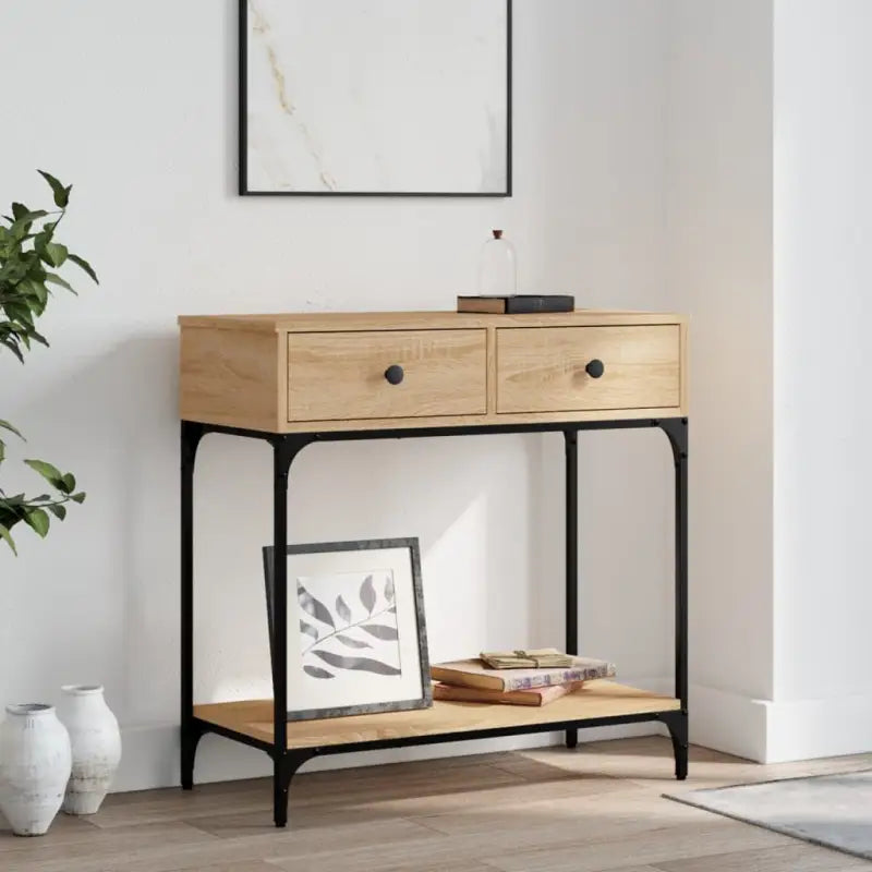 Trendy wandtafel van bewerkt hout voor elegante interieuraccenten - Sonoma eiken / 1 / 75 cm - Bijzettafels