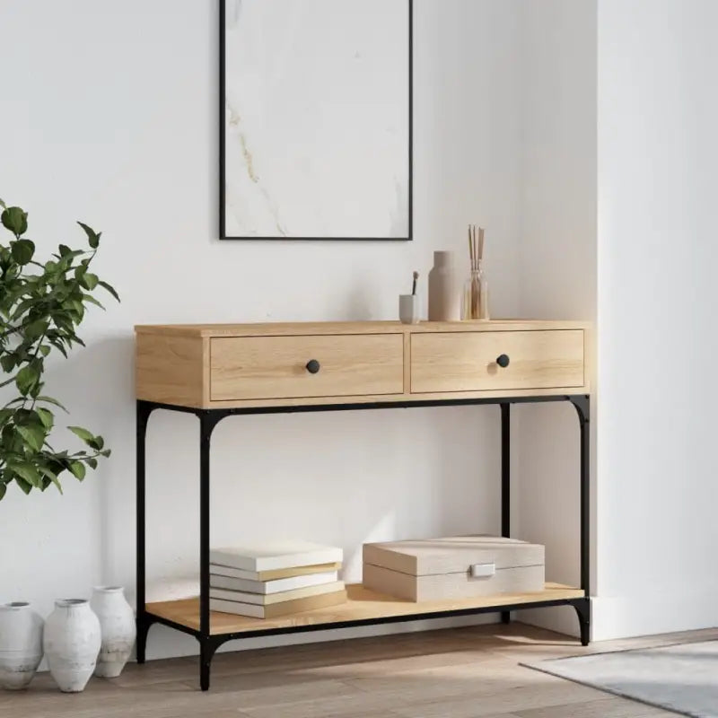 Trendy wandtafel van bewerkt hout voor elegante interieuraccenten - Sonoma eiken / 1 / 100 cm - Bijzettafels