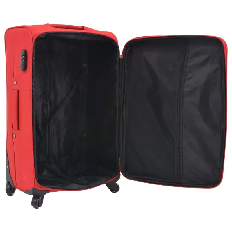 Trolleyset met duurzame PVC-gecoate oxford-stof en veiligheidssluitingen - Rood / 1 / 4 - Koffers
