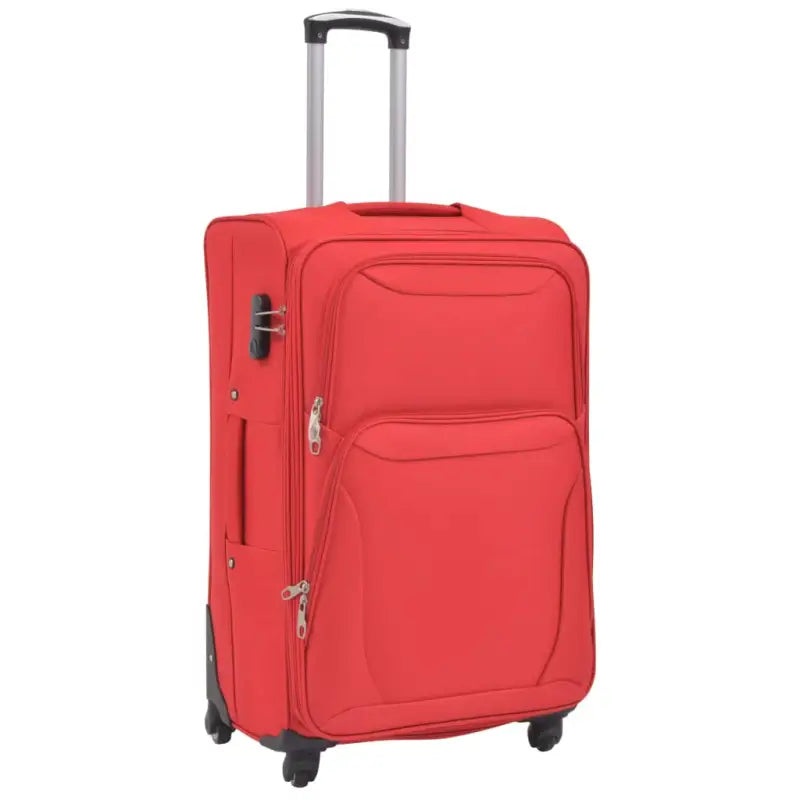 Trolleyset met duurzame PVC-gecoate oxford-stof en veiligheidssluitingen - Rood / 1 / 4 - Koffers