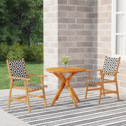 Tuimets van massief acaciahout voor tuin of terras ontspanning - Ø 85 cm Tafel - Tuinsets