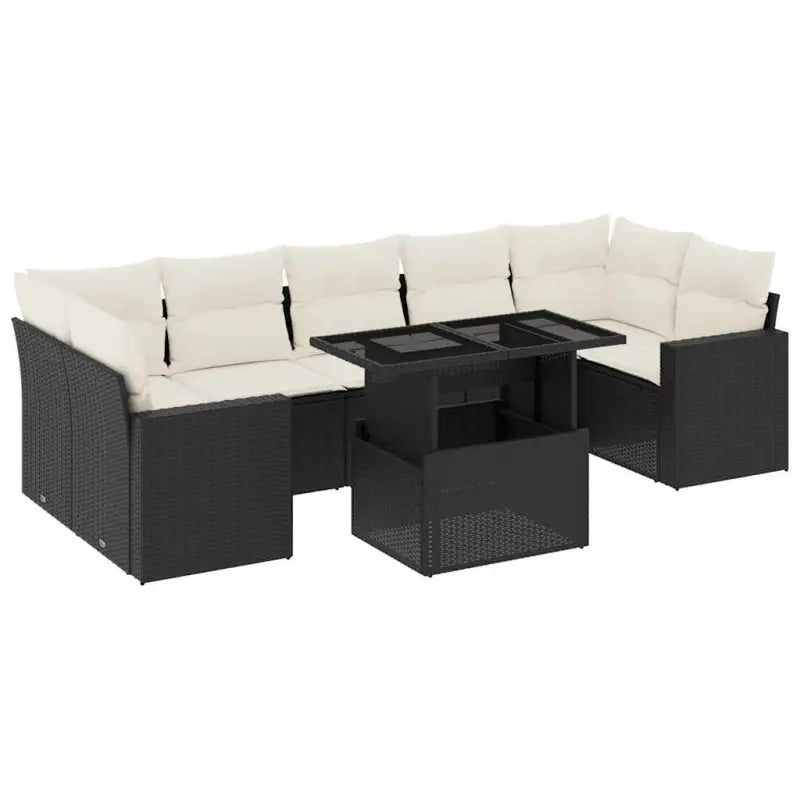Tuin Lounge Set in Zwart Materiaal met Gepoedercoat Staal Afmetingen - Tuinsets