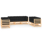 Tuina set met massief grenenhout en comfortabele rug- en zijkussens - Naturel en antraciet / Ja - Tuinsets
