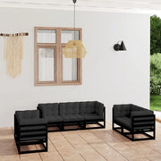 Tuina set met massief grenenhout en comfortabele rug- en zijkussens - Tuinsets