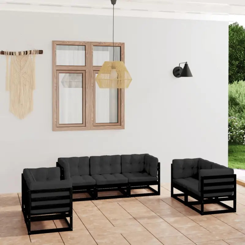 Tuina set met massief grenenhout en comfortabele rug- en zijkussens - Tuinsets