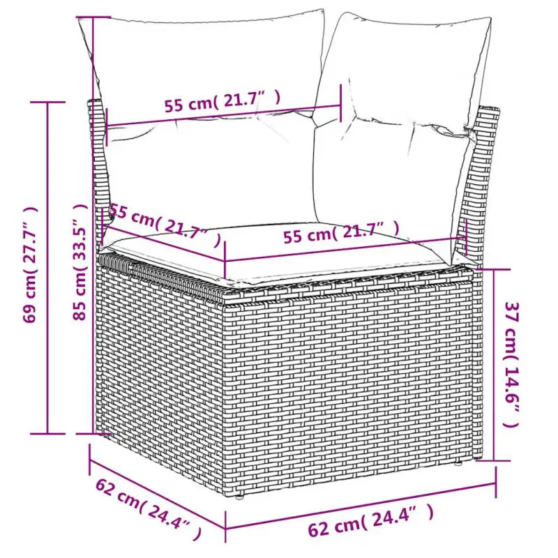 Tuinaanbieding met grijs materiaal en gepoedercoat staal afmetingen - Tuinsets