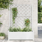 Tuinbak met trellis voor planten buitengebruik - Wit / 100 x 43 x 142 cm / 1 - Bloempotten & plantenbakken
