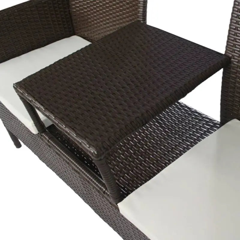 Tuinbank met gepoedercoat stalen frame voor binnen en buitengebruik - Bruin / 1 - Tuinbanken