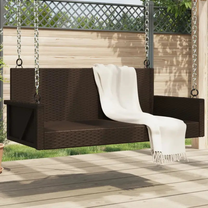Tuinbank met poly rattan voor ontspanning in de buitenruimte - Bruin / 1 / Nee - Tuinbanken
