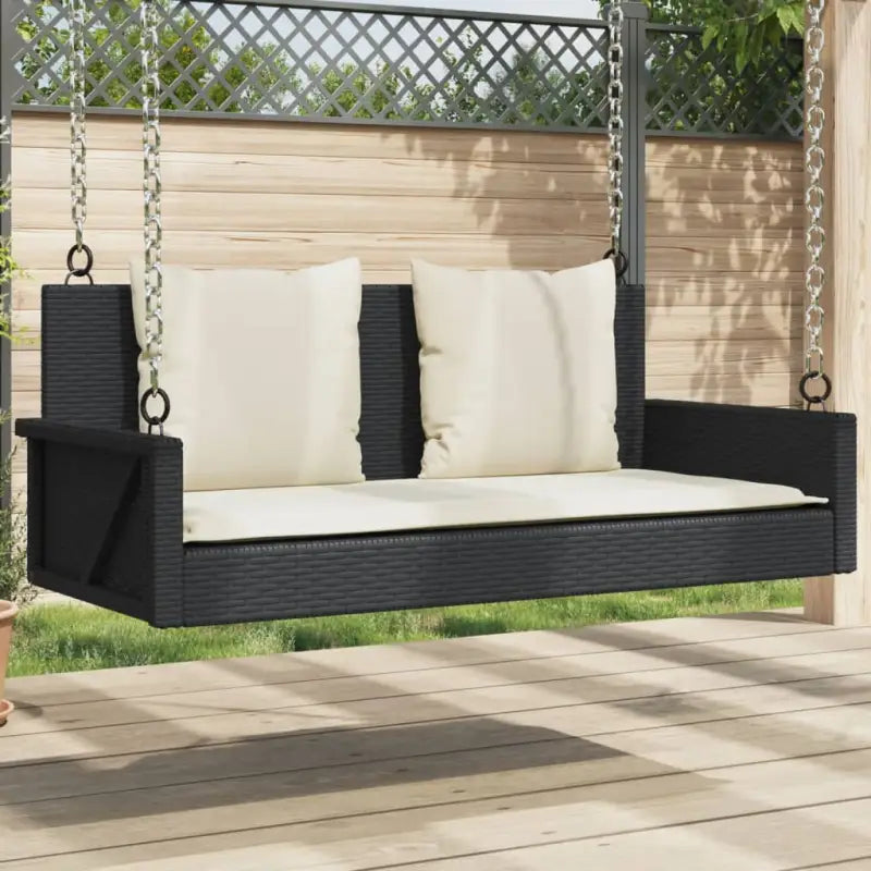 Tuinbank met poly rattan voor ontspanning in de buitenruimte - Zwart / 1 / Ja - Tuinbanken
