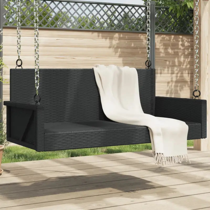 Tuinbank met poly rattan voor ontspanning in de buitenruimte - Zwart / 1 / Nee - Tuinbanken