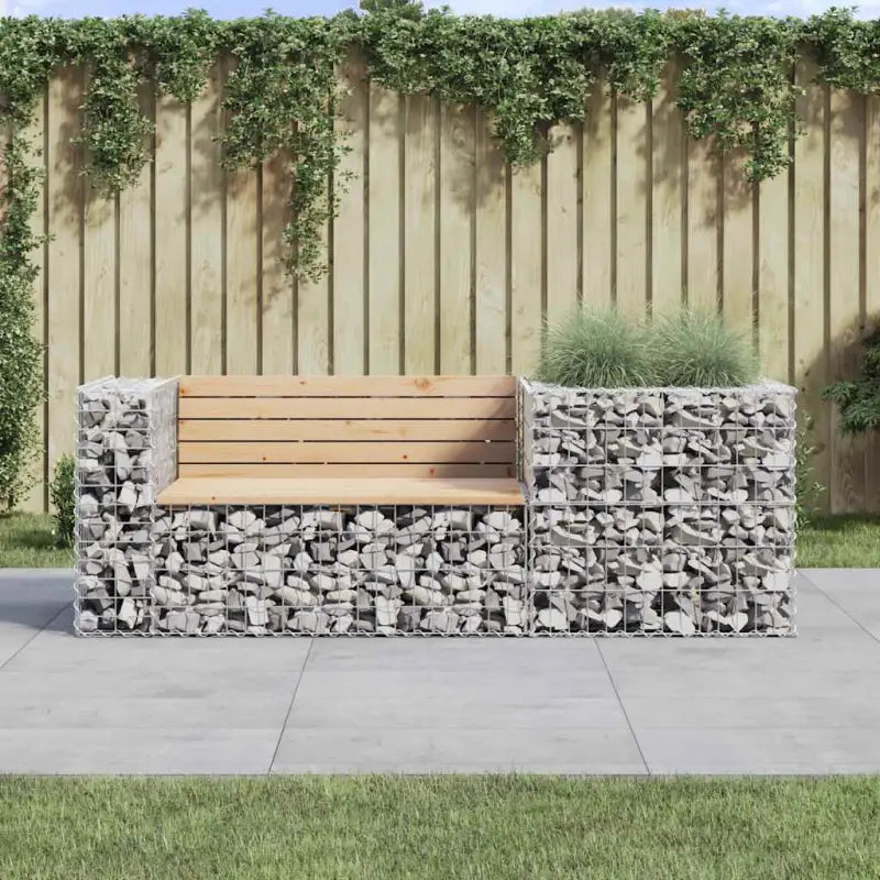 Tuinbank met schanskorf van massief douglashout voor buitenplezier - Natuurlijk grenenhout / 1 - Tuinbanken