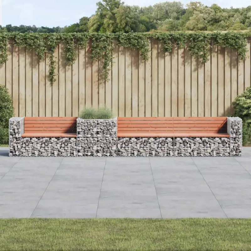 Tuinbank met schanskorf van massief grenenhout voor de buitenruimte - Natuurlijk douglashout / 1 - Tuinbanken