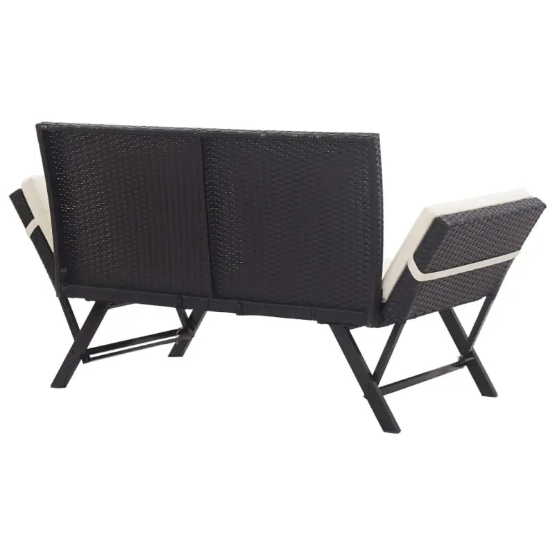 Tuinbank met weerbestendig PE rattan en gepoedercoat stalen frame - Tuinbanken