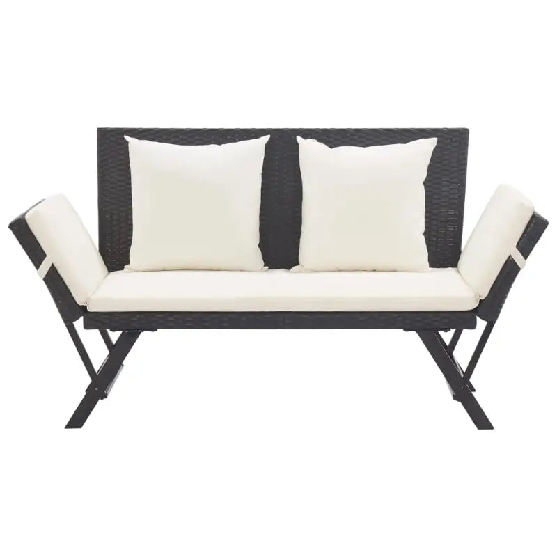 Tuinbank met weerbestendig PE rattan en gepoedercoat stalen frame - Tuinbanken