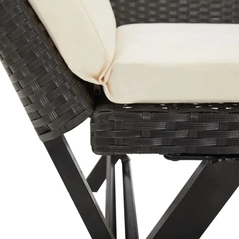 Tuinbank met weerbestendig PE rattan en gepoedercoat stalen frame - Tuinbanken