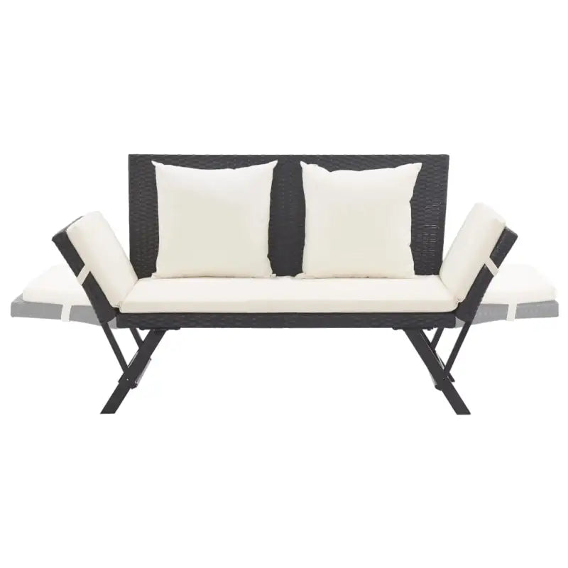 Tuinbank met weerbestendig PE rattan en gepoedercoat stalen frame - Tuinbanken