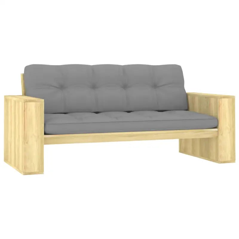 Tuinbank van geïmpregneerd grenenhout met comfortabele kussens - Grijs / 1 - Tuinbanken