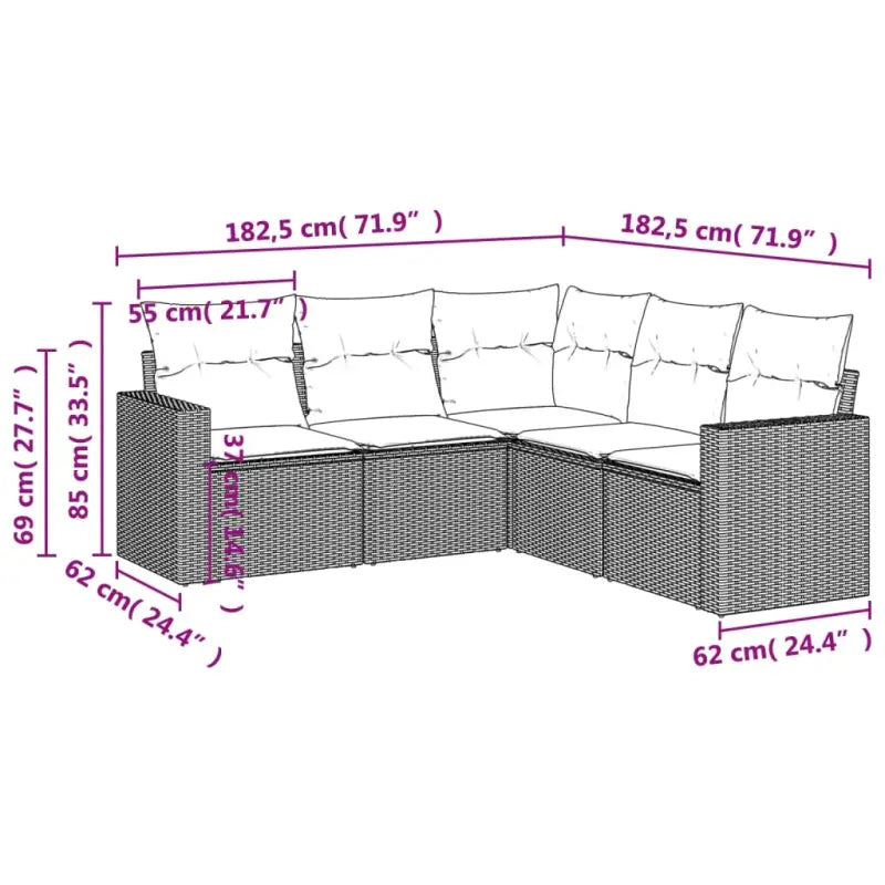 Tuinbank van gepoedercoat staal met beige materiaal voor buitenplezier - Tuinsets