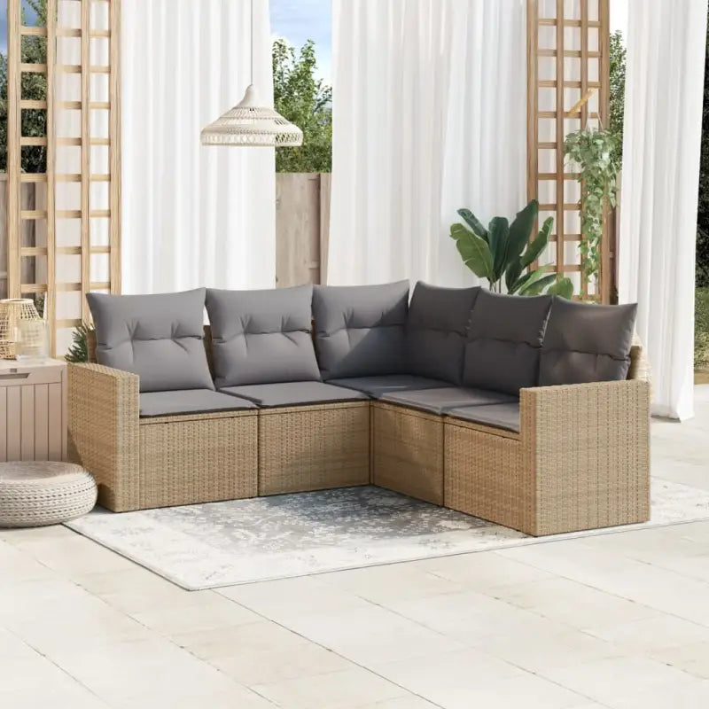 Tuinbank van gepoedercoat staal met beige materiaal voor buitenplezier - Tuinsets