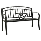 Tuinbank van gepoedercoat staal met duurzaam frame voor buitengebruik - Zwart / 1 / Met tafel - Tuinbanken