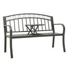 Tuinbank van gepoedercoat staal met duurzaam frame voor buitengebruik - Grijs / 1 / Met tafel - Tuinbanken