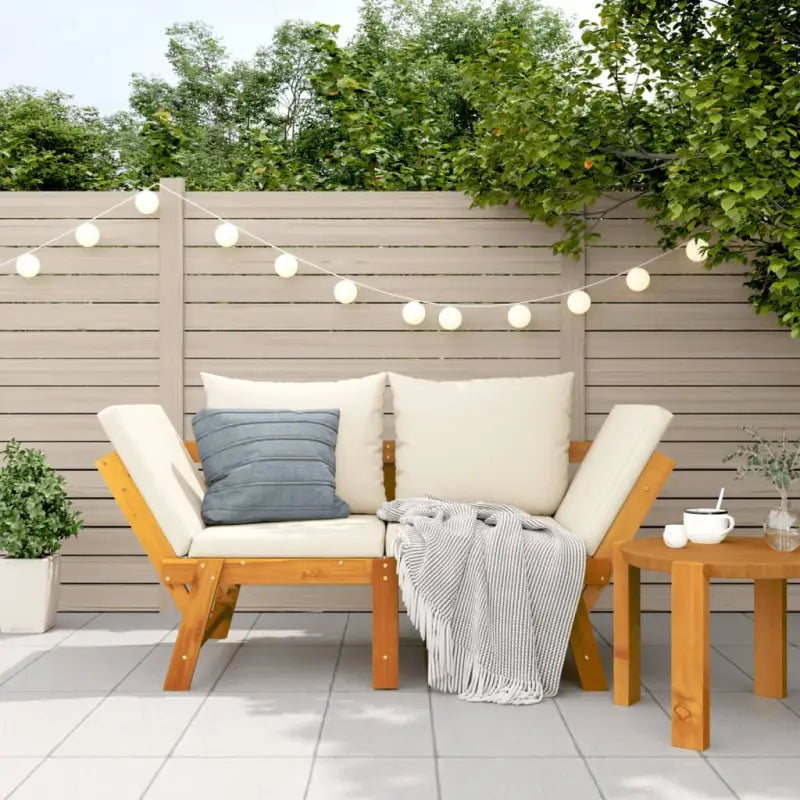 Tuinbank van massief acaciahout voor een comfortabele zitervaring - Crèmewit / 1 - Tuinbanken