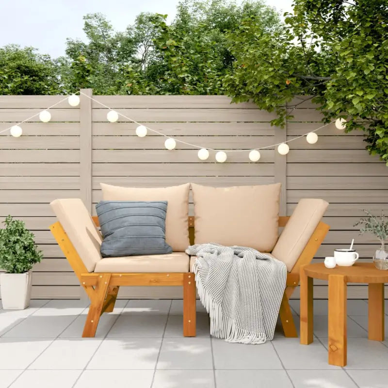 Tuinbank van massief acaciahout voor een comfortabele zitervaring - Beige / 1 - Tuinbanken