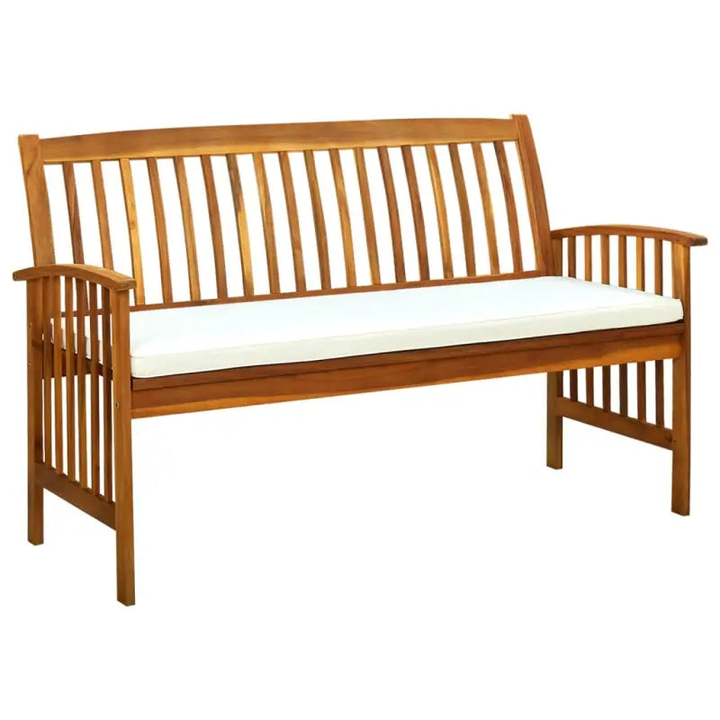 Tuinbank van massief acaciahout voor rustieke buitenruimte - Crème / 147 cm / 1 - Tuinbanken