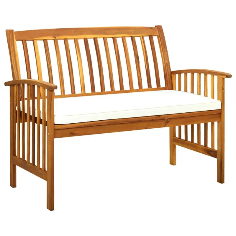 Tuinbank van massief acaciahout voor rustieke buitenruimte - Crème / 119 cm / 1 - Tuinbanken