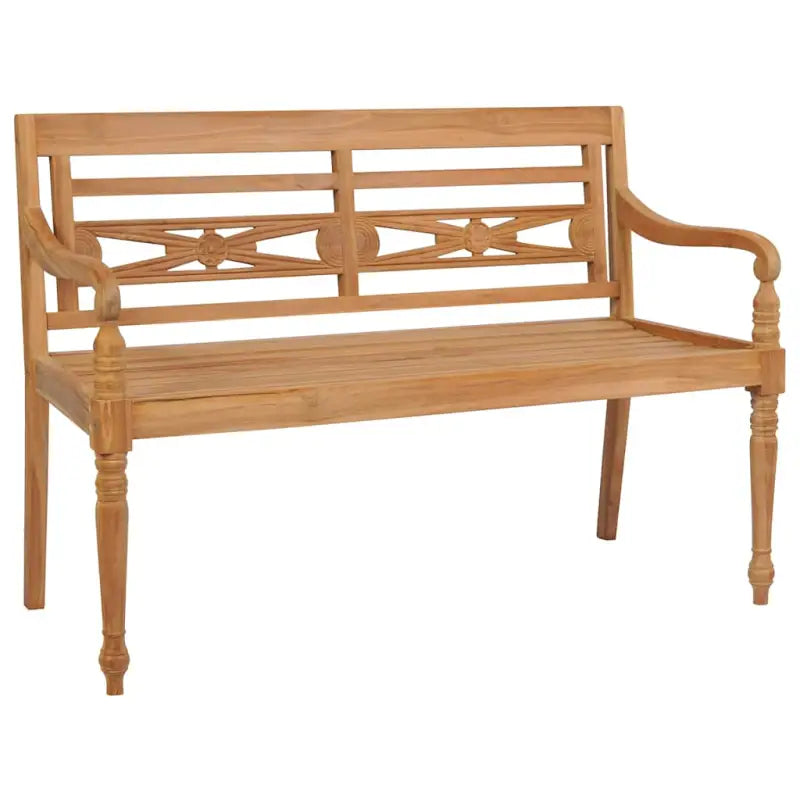 Tuinbank van massief teakhout met whitewash afwerking voor tuin en terras - Bruin / 120 cm / 1 - Tuinbanken